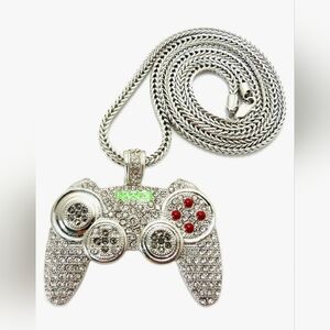 High-Quality Silver Game Controller Pendant Necklace